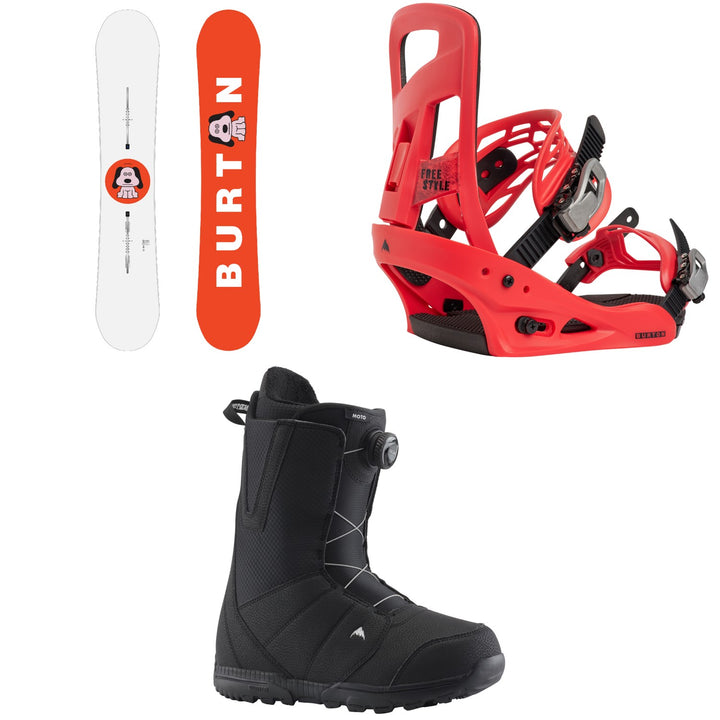 Burton Process Flying V Snowboard + Freestyle Snowboard Bindings + Moto Boa Snowboard Boots 2027