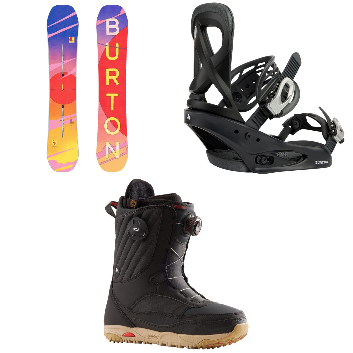 Burton Feelgood Snowboard + Scribe Snowboard Bindings + Limelight Boa Snowboard Boots - Women's 2027