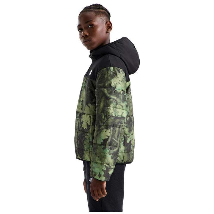 The North Face Reversible Shasta Full Zip Hooded Print Jacket - Boys' New Taupe Green Yosemite Oak Print