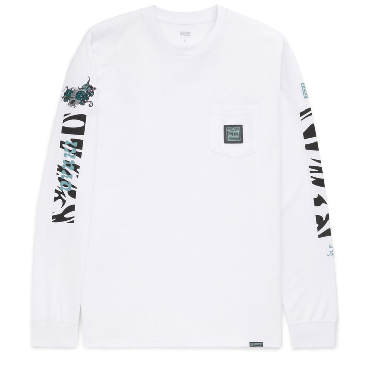 Oyuki Four Headed Pocket Long-Sleeve T-shirt - Unisex White