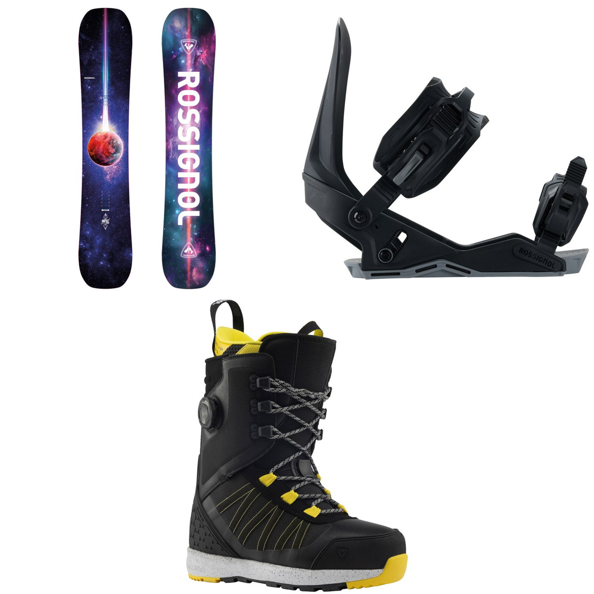 Rossignol Ampage Vol. 2 Snowboard + Works Snowboard Bindings + RS Hybrid Snowboard Boots 2027