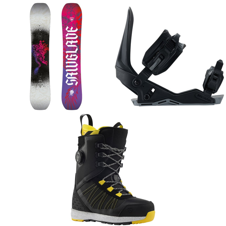 Rossignol Sawblade Snowboard + Works Snowboard Bindings + RS Hybrid Snowboard Boots 2027
