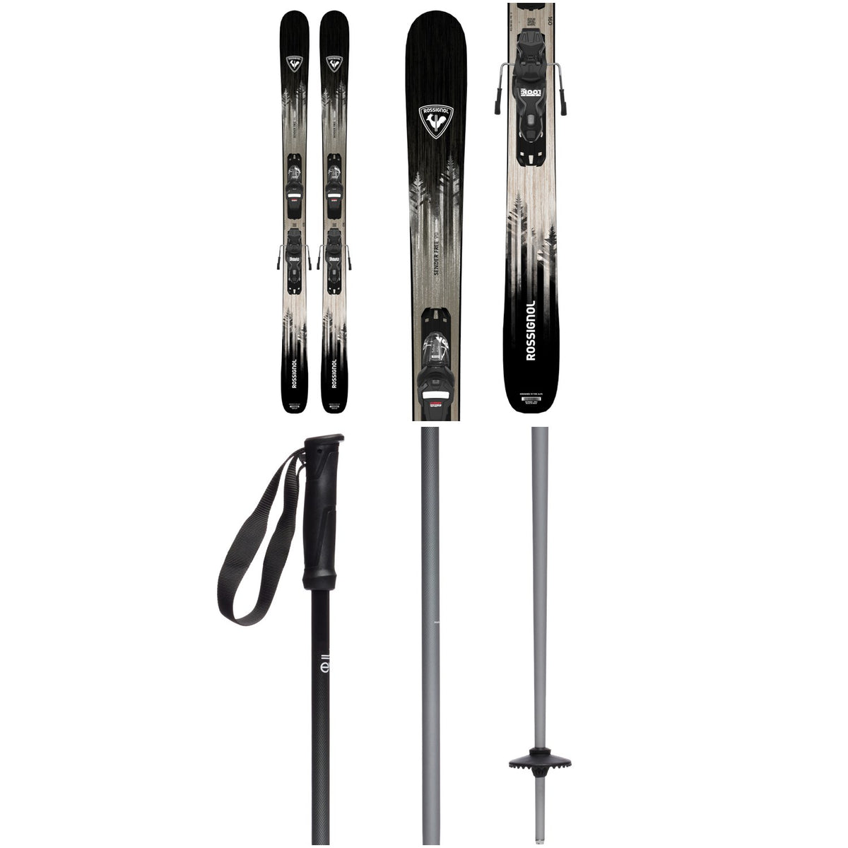Rossignol Sender Free 90 Skis + Xpress 10 Bindings 2027 + evo Merge Ski Poles