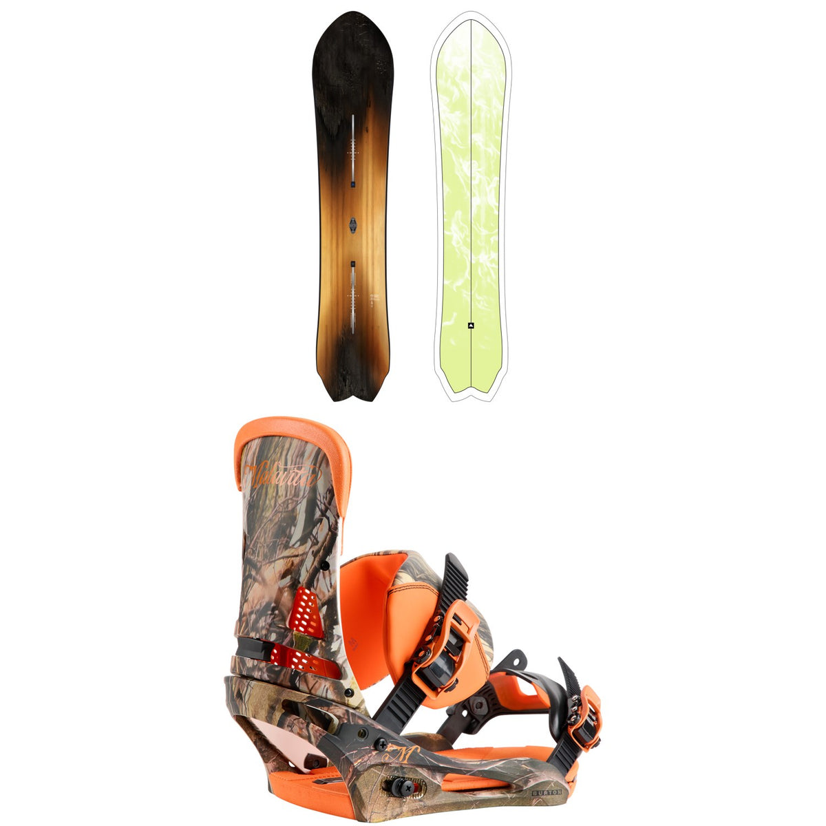 Burton Fish 3D Flat Top Snowboard + Malavita X Snowboard Binding 2027