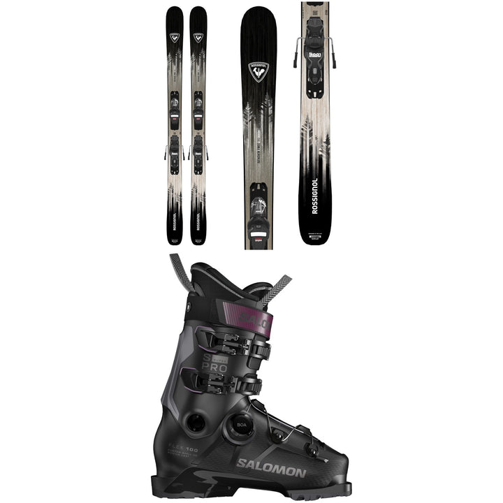 Rossignol Sender Free 90 Skis + Xpress 10 Bindings + Salomon S/Pro Supra BOA 100 Ski Boots