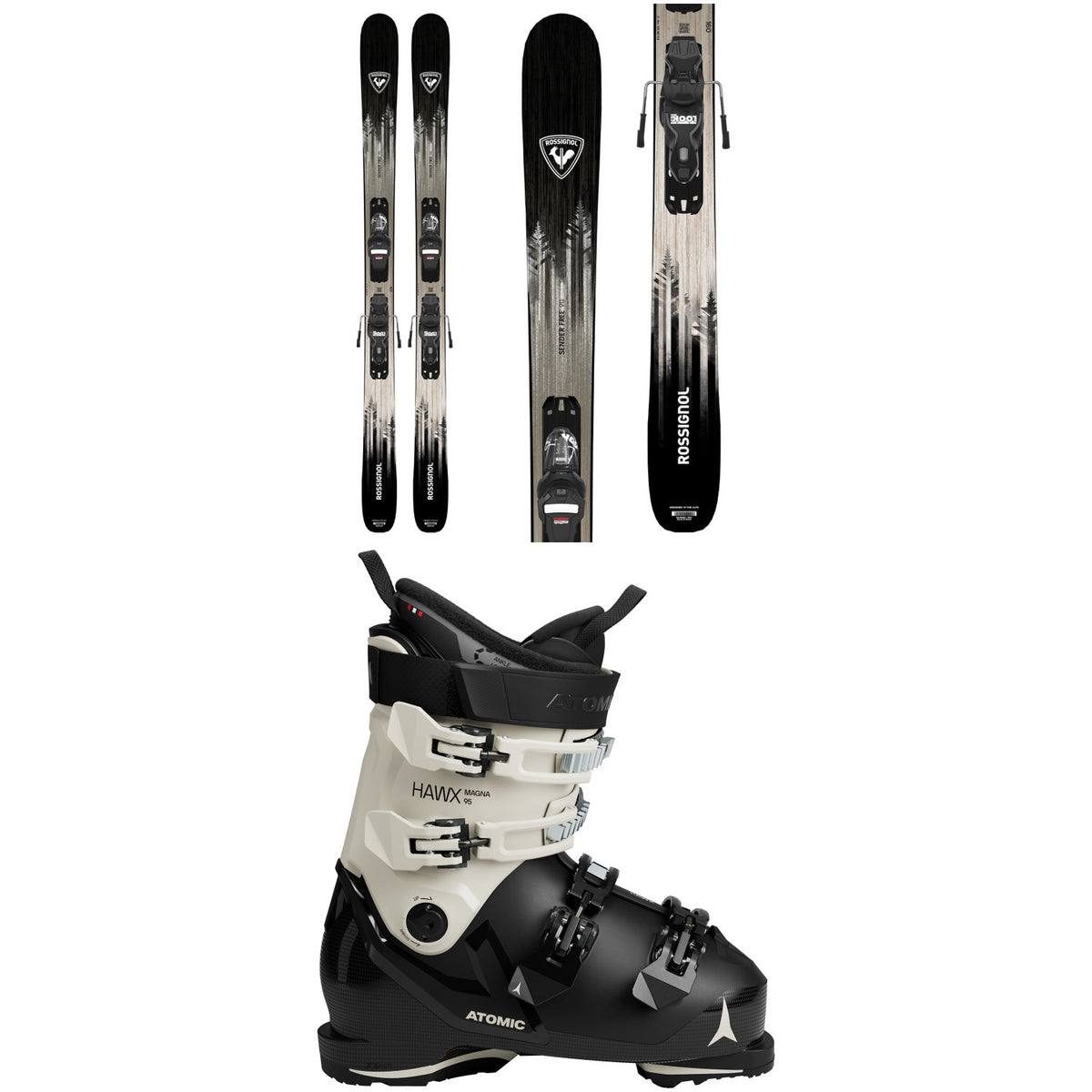 Rossignol Sender Free 90 Skis + Xpress 10 Bindings + Atomic Hawx Magna 95 GW Ski Boots - Women's