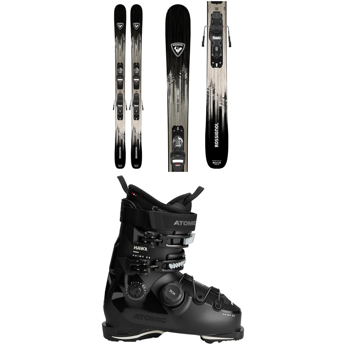 Rossignol Sender Free 90 Skis + Xpress 10 Bindings + Atomic Hawx Prime 85 BOA W Ski Boots - Women's