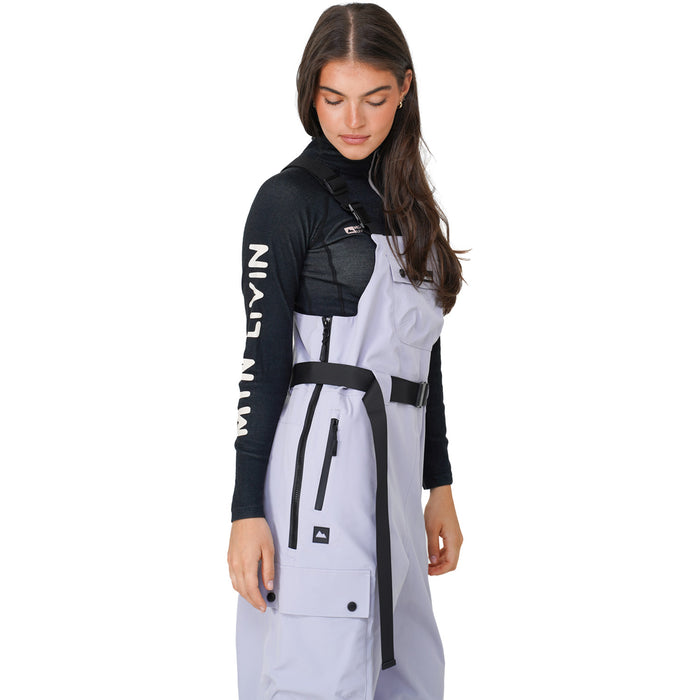 Notice The Reckless North Wind 3-Layer Outer Shell Bibs - Women's Pale Blue/Purple Tint