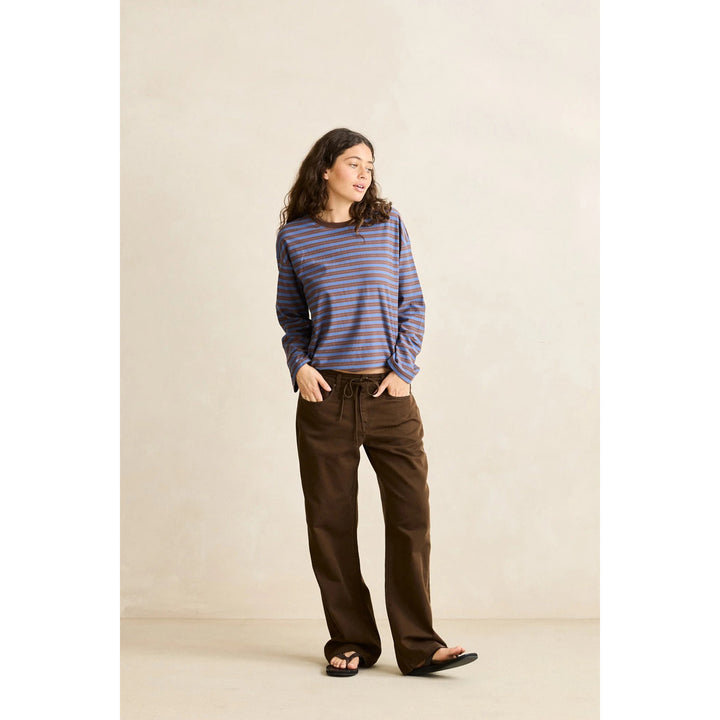 Rhythm Porto Stripe Long-Sleeve Shirt - Women's Cafe