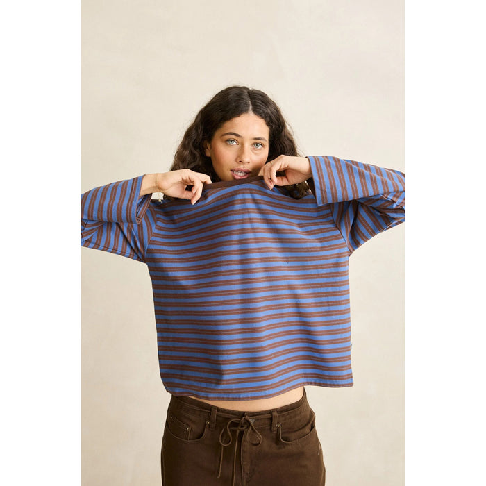 Rhythm Porto Stripe Long-Sleeve Shirt - Women's Cafe