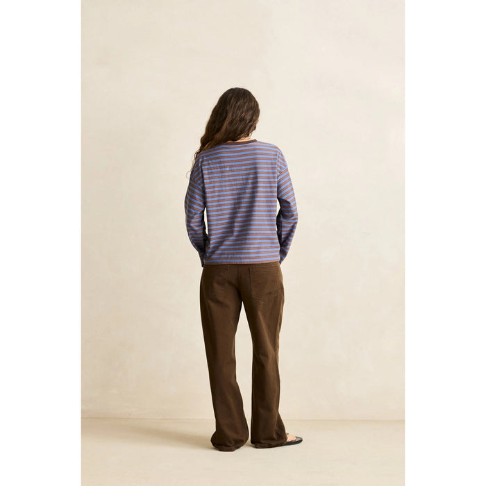 Rhythm Porto Stripe Long-Sleeve Shirt - Women's Cafe
