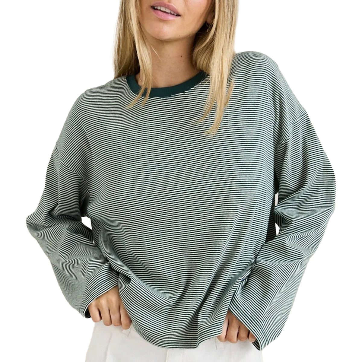 Rhythm Lexi Stripe Long-Sleeve Top - Women's Pine
