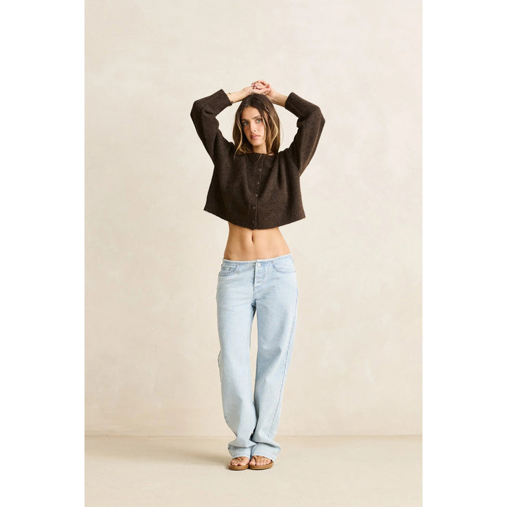 Rhythm Estelle Fluffy Knit Cardigan - Women's Chocolate