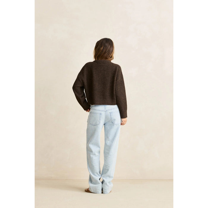 Rhythm Estelle Fluffy Knit Cardigan - Women's Chocolate