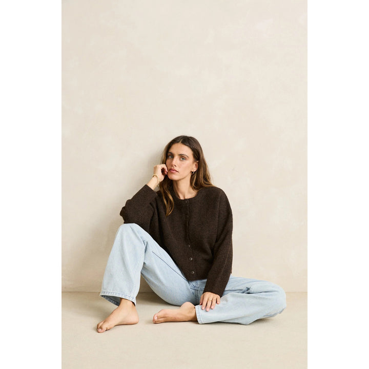 Rhythm Estelle Fluffy Knit Cardigan - Women's Chocolate