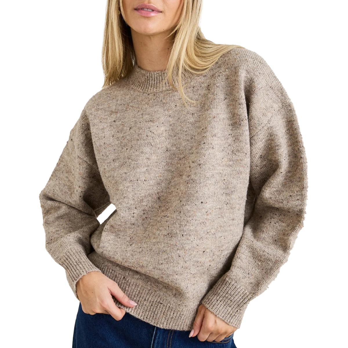 Rhythm Rumi Speckle Knit Sweater - Women's Stone