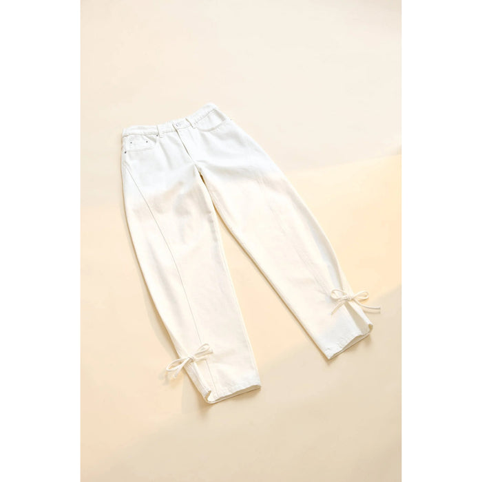 Rhythm Low Rise Tie Side Jeans - Women's White