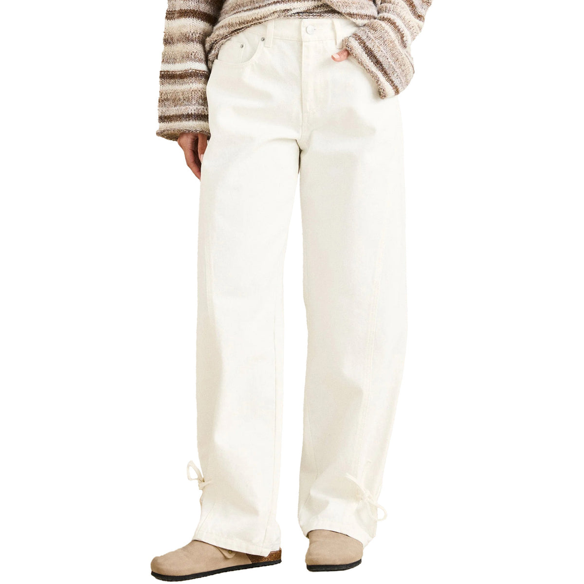 Rhythm Low Rise Tie Side Jeans - Women's White
