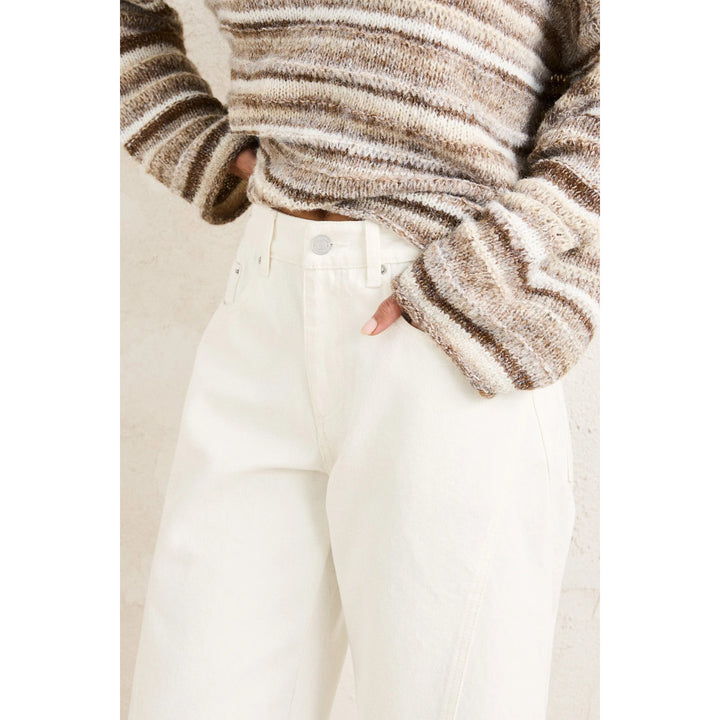 Rhythm Low Rise Tie Side Jeans - Women's White