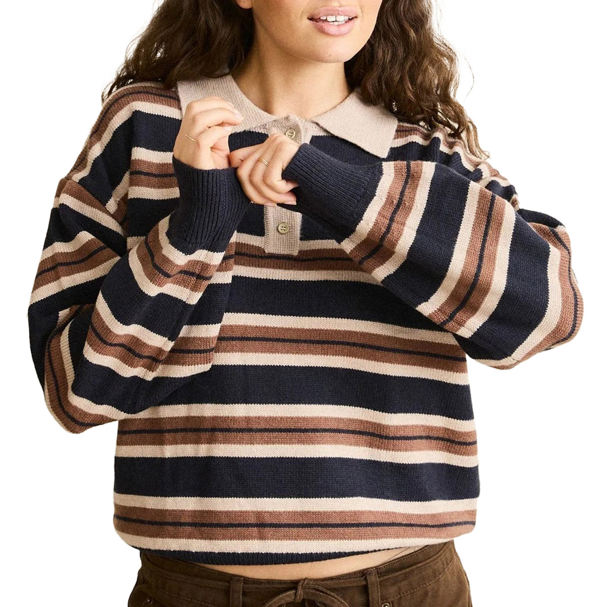 Rhythm Shoreline Rugby Sweater - Women's Sand