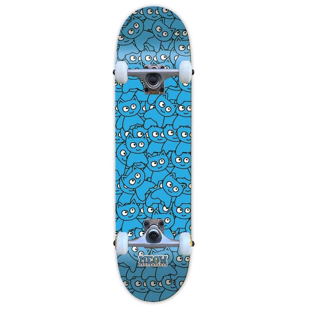 Meow Sticker Pile CMYK Cyan 8.25 Skateboard Complete