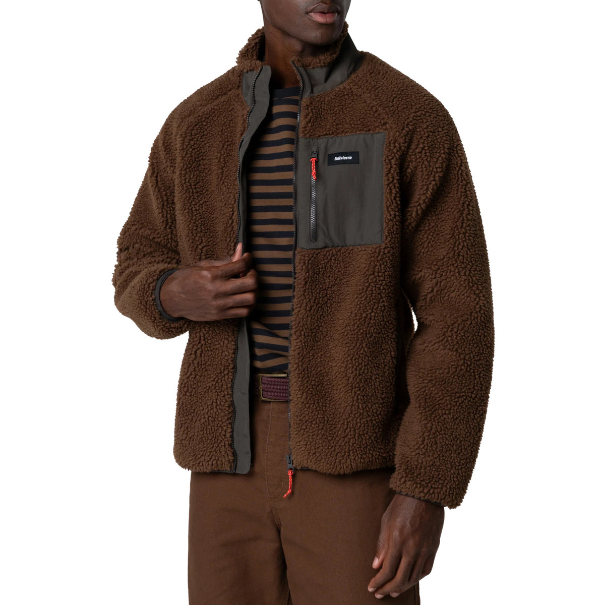 Finisterre Offshore Deep Pile Fleece - Men's Acorn Brown/Raven