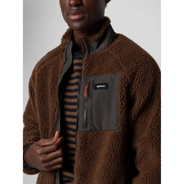 Finisterre Offshore Deep Pile Fleece - Men's Acorn Brown/Raven
