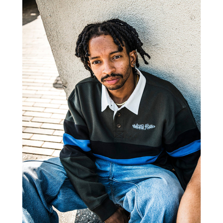 Volcom Scratch Stone Fleece Polo - Men's Rinsed Black