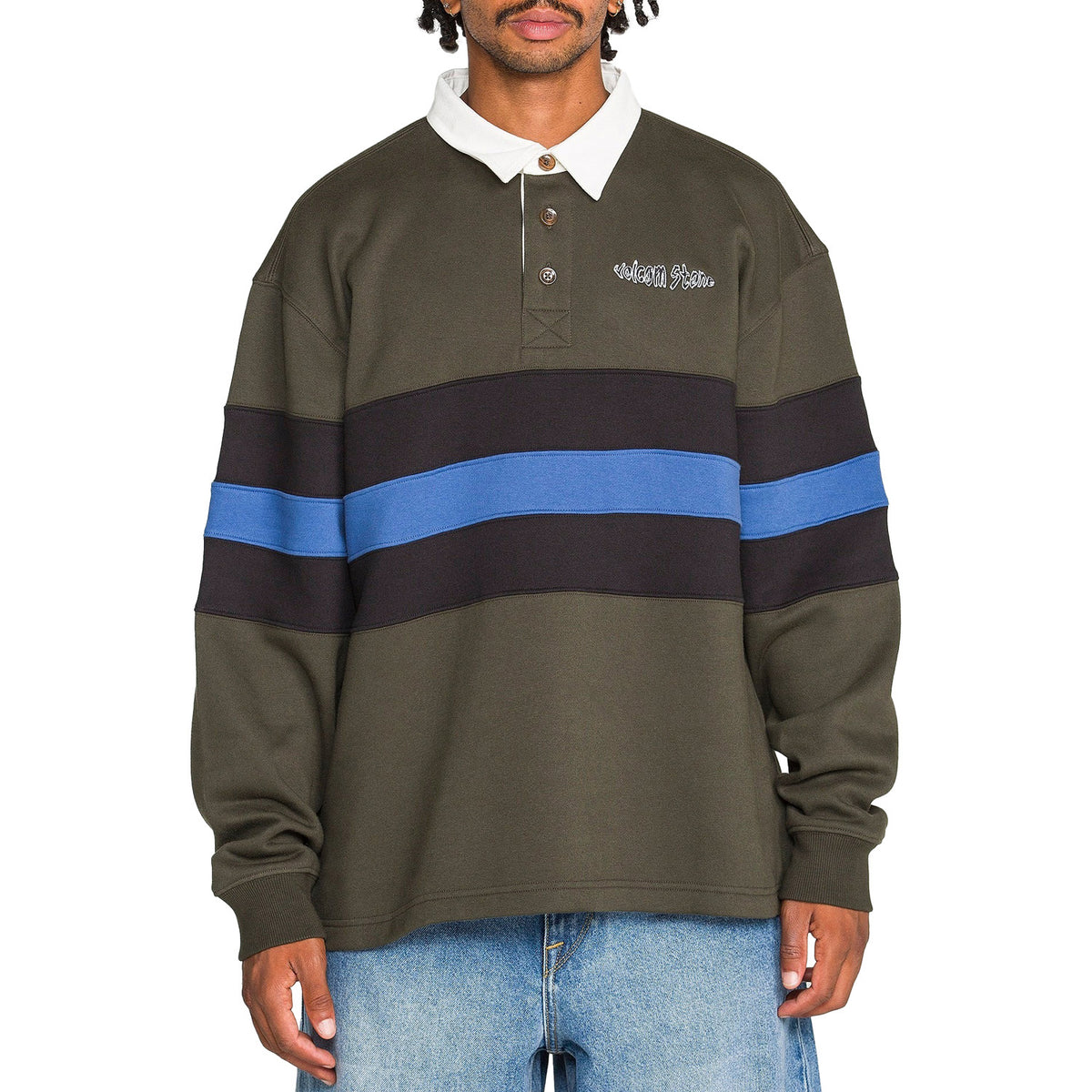 Volcom Scratch Stone Fleece Polo - Men's Rinsed Black