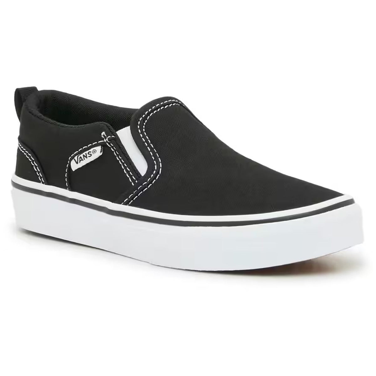 Vans Classic Slip-on Shoes (Ages 4-12) - Kids' Black/True White