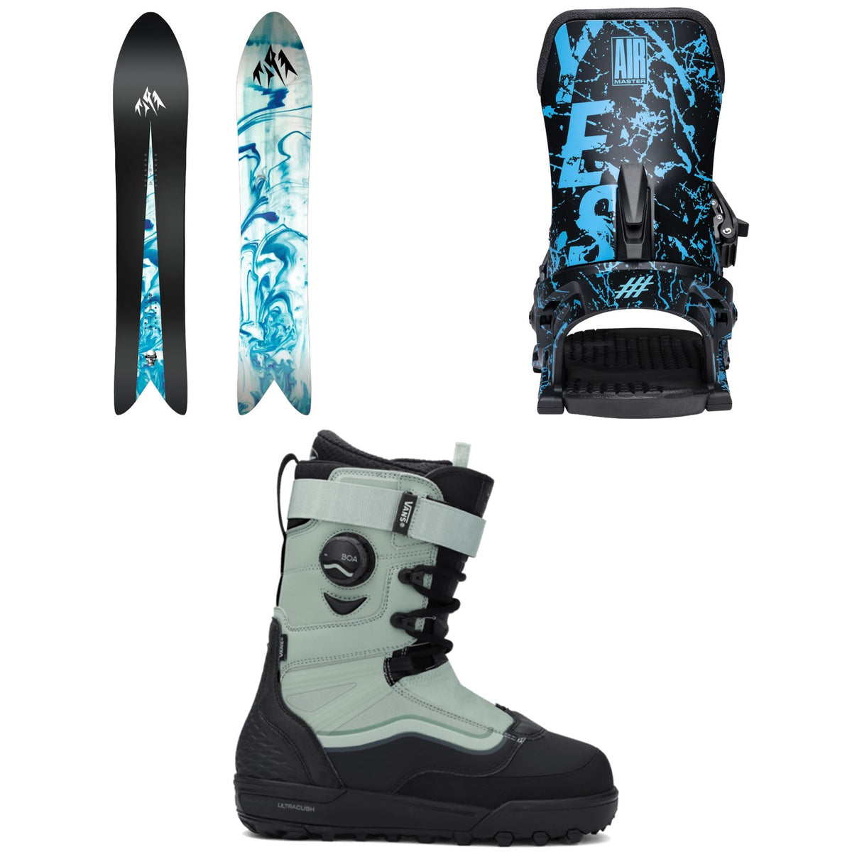 Jones Storm Wolf Snowboard + Yes. Airmaster Snowboard Bindings + Vans Infuse Snowboard Boots 2026