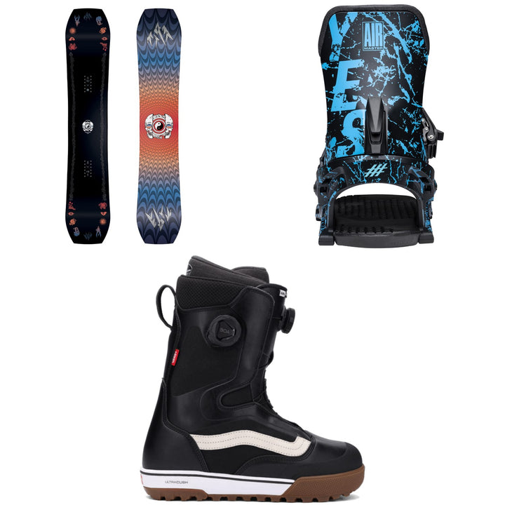 Jones Tweaker Pro Snowboard + Yes. Airmaster Snowboard Bindings + Vans Aura Pro Snowboard Boots 2026