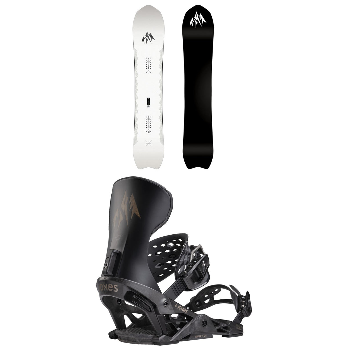 Jones Ultralight Project X Snowboard + Apollo Pro Snowboard Bindings 2027