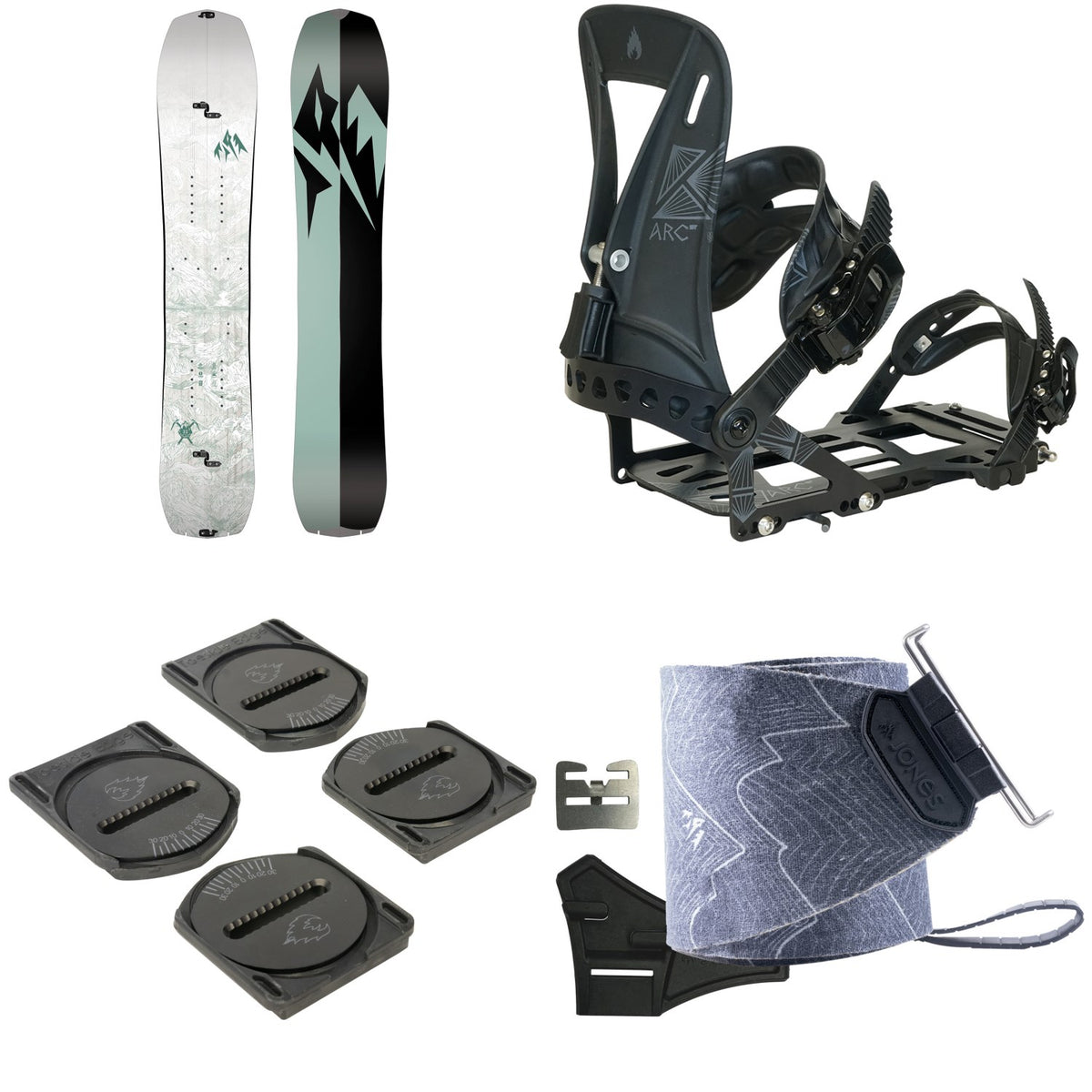 Jones Solution Splitboard + Spark R&D Arc ST Splitboard Bindings + Spark Pucks + Nomad Pro Quick Tension Trim-To-Fit Splitboard Skins - Women's 2027
