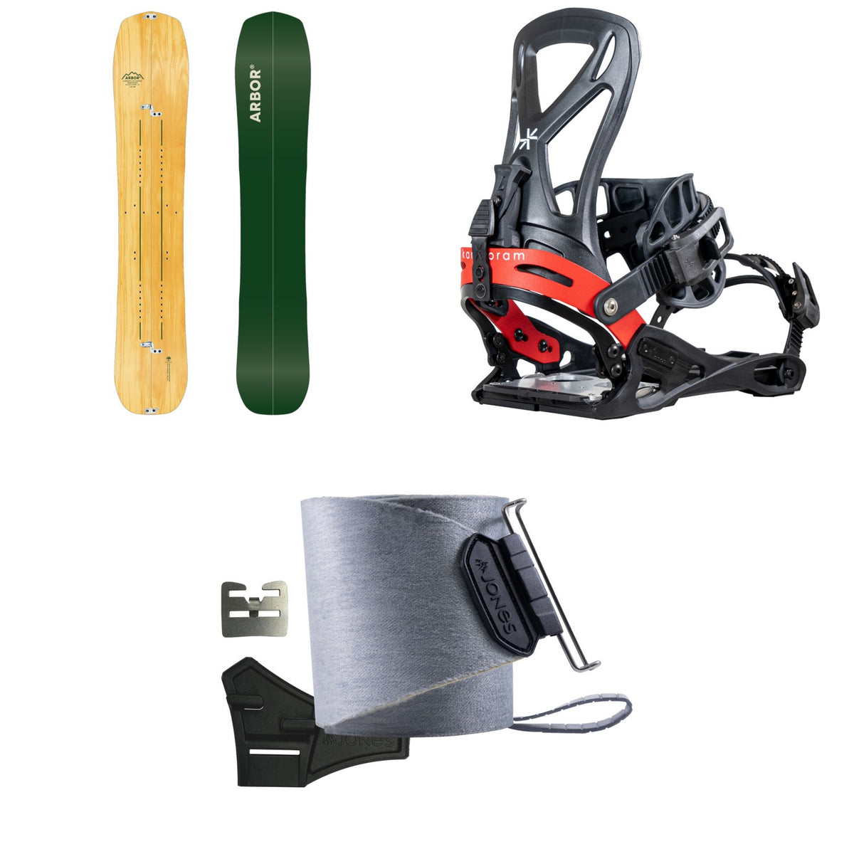 Arbor Landmark Splitboard + Karakoram Grizzly + Split Interface Splitboard Bindings + Jones Nomad Quick Tension Trim-To-Fit Splitboard Skins 2027