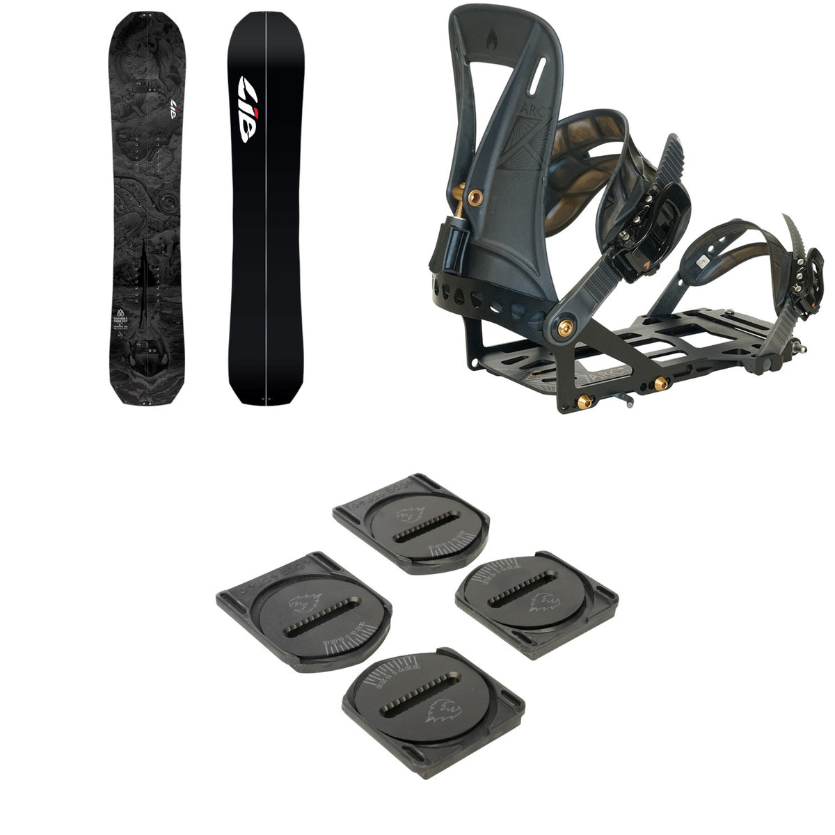 Lib Tech Orca Techno Splitboard + Spark R&D Arc ST Pro Splitboard Bindings  + Canted Pucks 2027