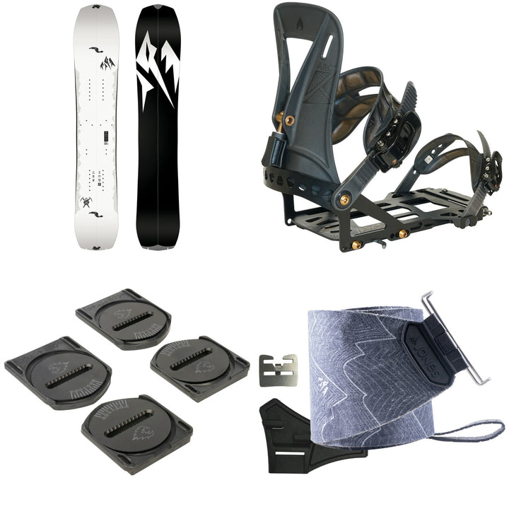 Jones Ultralight Solution Splitboard + Spark R&D Arc ST Pro Splitboard Bindings + Canted Pucks + Nomad Pro Quick Tension Trim-To-Fit Splitboard Skins 2027