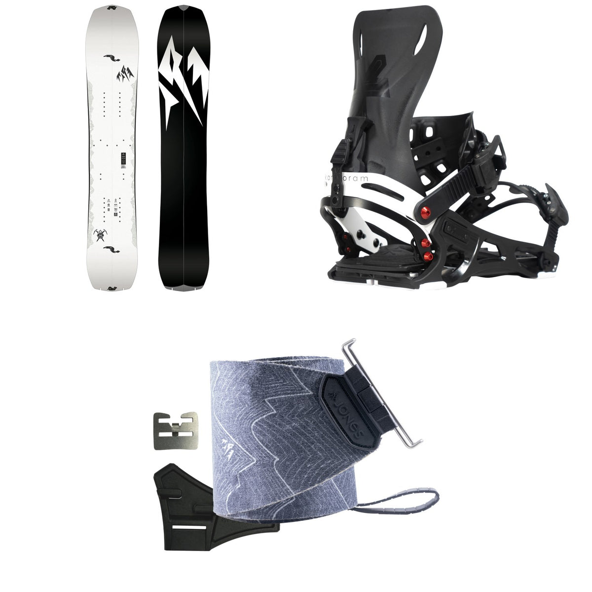 Jones Ultralight Solution Splitboard + Karakoram Ultra Ranger + Split Interface Splitboard Bindings + Nomad Pro Quick Tension Trim-To-Fit Splitboard Skins 2027