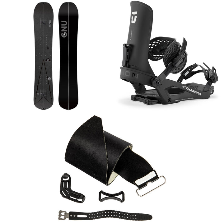 GNU Banked Country Splitboard + Union Charger Splitboard Bindings + Nitro Universal Splitboard Skins 2027