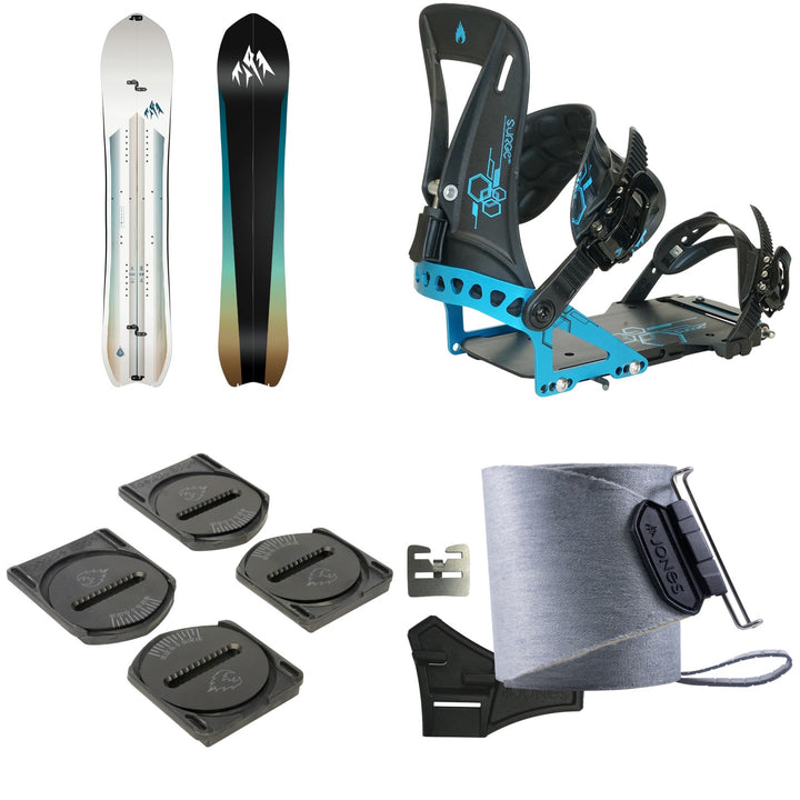 Jones Stratos Splitboard + Spark R&D Surge ST Splitboard Bindings + Spark Pucks + Nomad Quick Tension Trim-To-Fit Splitboard Skins 2027