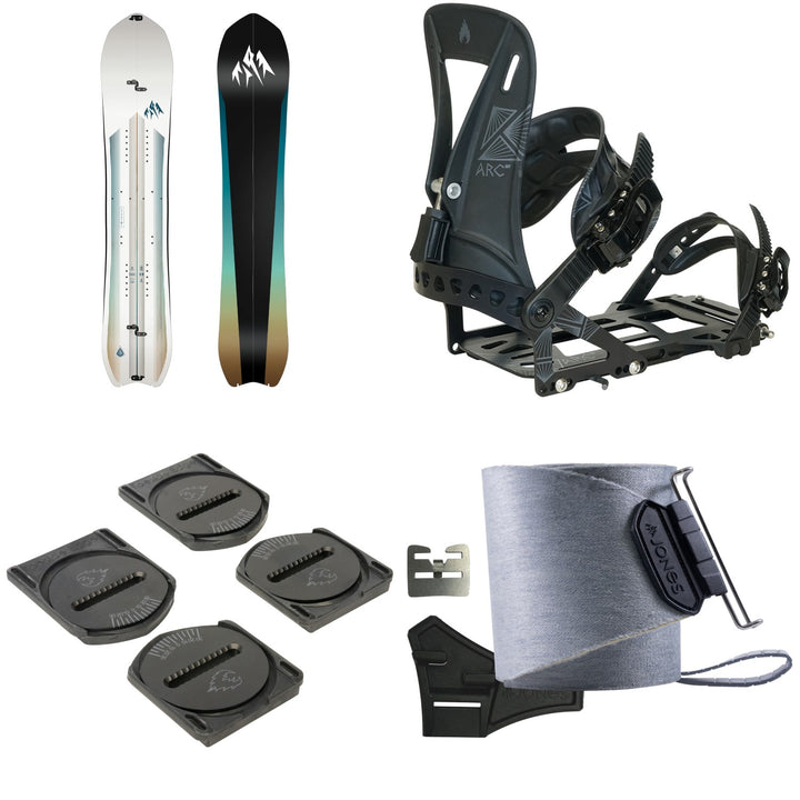 Jones Stratos Splitboard + Spark R&D Arc ST Splitboard Bindings + Canted Pucks + Nomad Quick Tension Trim-To-Fit Splitboard Skins 2027