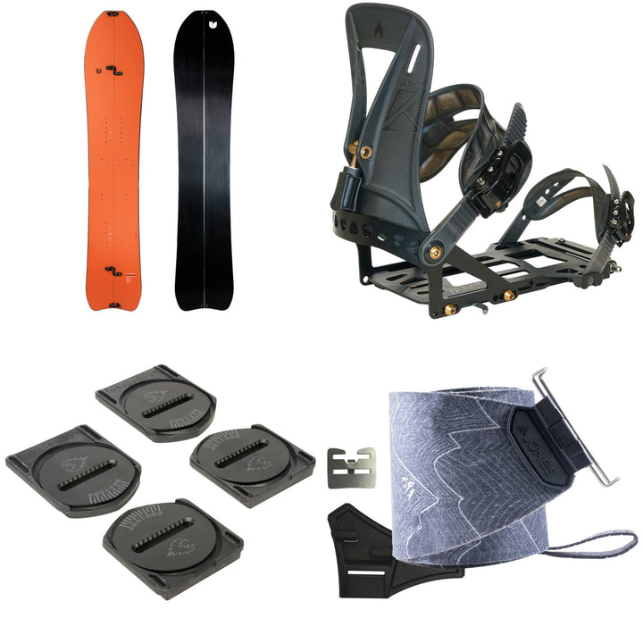 United Shapes Deep Reach Splitboard + Spark R&D Arc ST Pro Splitboard Bindings + Canted Pucks + Jones Nomad Pro Quick Tension Trim-To-Fit Splitboard Skins 2027