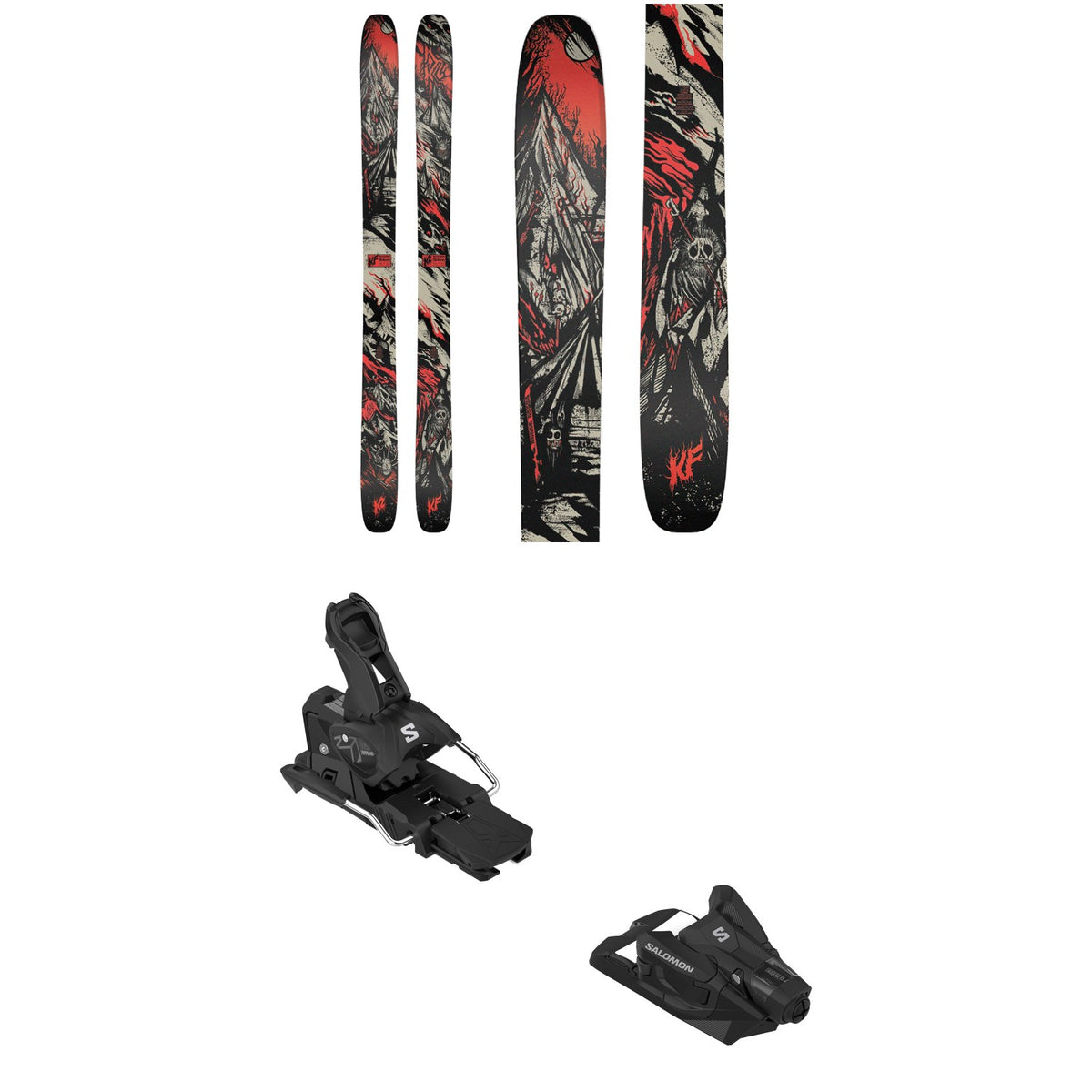 K2 Reckoner KF Skis + Salomon Strive 16 MN Ski Bindings 2027
