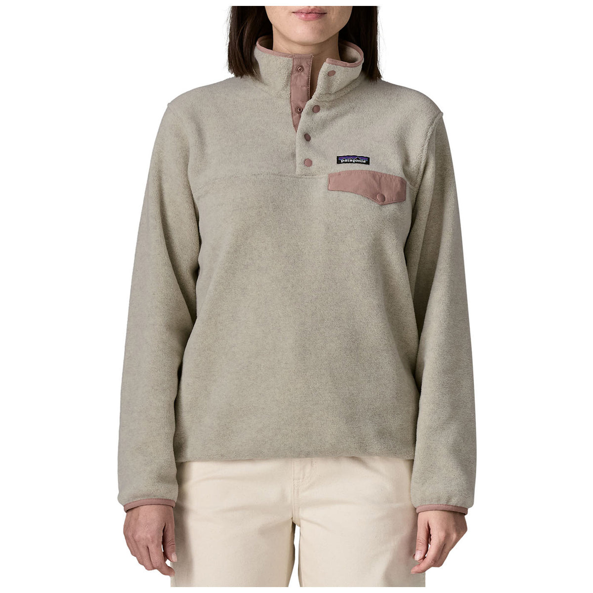 Patagonia Lightweight Synchilla Snap-T Pullover - Women's Oatmeal Heather w/Moonrise Taupe