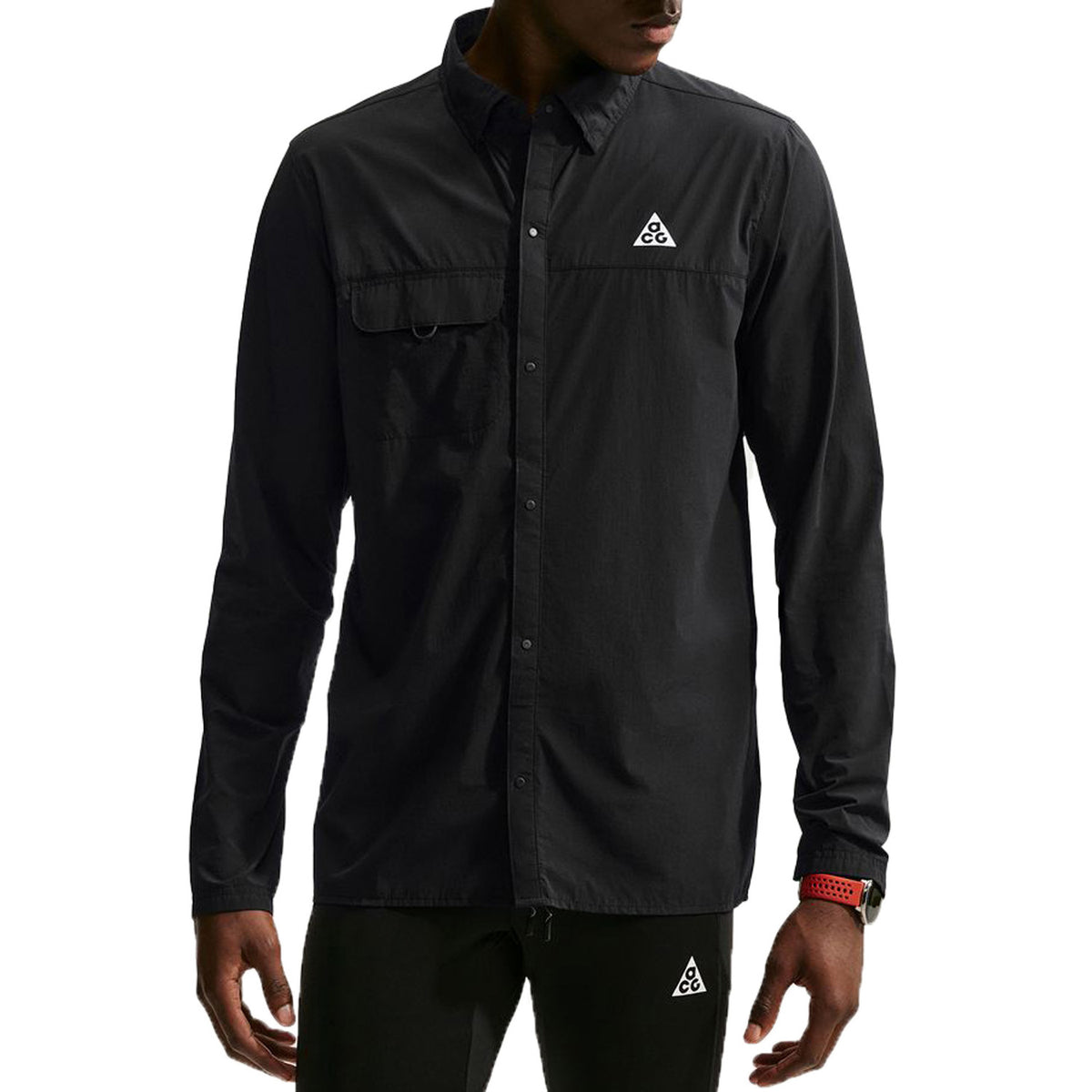 Nike ACG Aireez Long-Sleeve Button-Up Top - Men's Black/Summit White