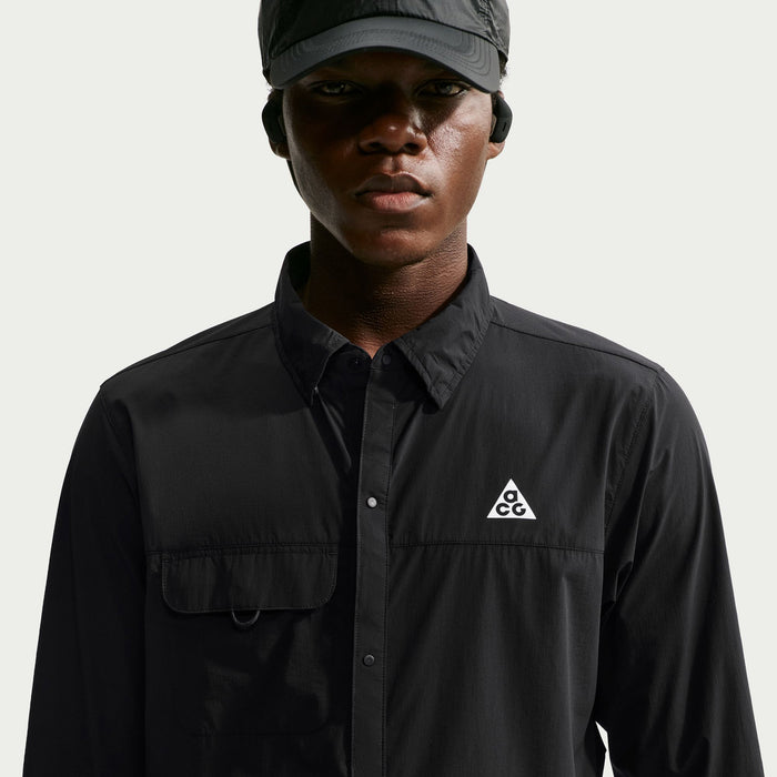Nike ACG Aireez Long-Sleeve Button-Up Top - Men's Black/Summit White