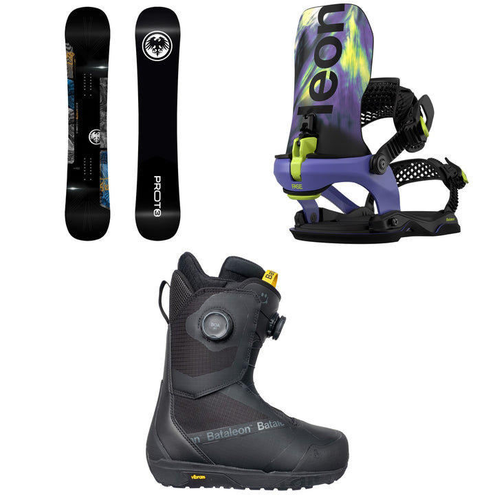 Never Summer Proto T3 Ultra Snowboard + Bataleon Blaster AW FASE LTD Snowboard Bindings + Salsa Double Boa Snowboard Boots 2027