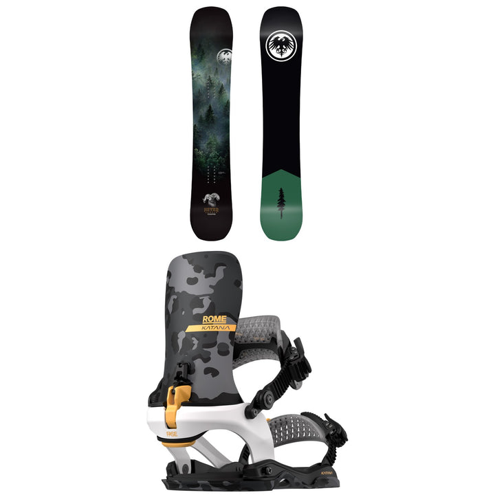 Never Summer Trooper Snowboard + Rome Katana AW FASE LTD Snowboard Bindings 2027