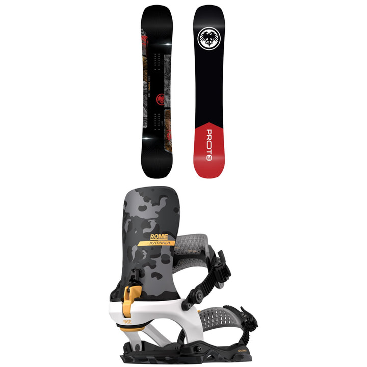 Never Summer Proto Type 3 Snowboard + Rome Katana AW FASE LTD Snowboard Bindings 2027