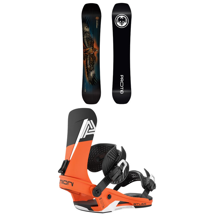 Never Summer Proto T3 FR Snowboard + Union Atlas Snowboard Bindings 2027